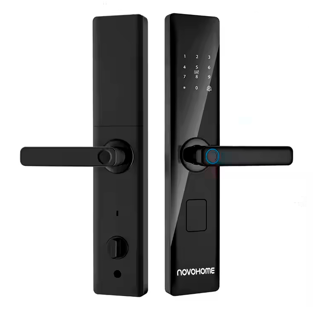 Novohome Nh-Sl35 Cerradura Electronica Inteligente Digital Smart Lock Huella Dactilar + Aplicacion + Tarjeta De Acceso + Contraseña + Llave De Emergencia
