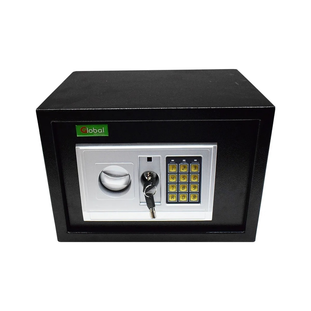 Global Caja Fuerte Digital Con Apertura Electrónica Teclado 2 Llaves Para Cerradura Mecánica Safebox-D-35X25X25