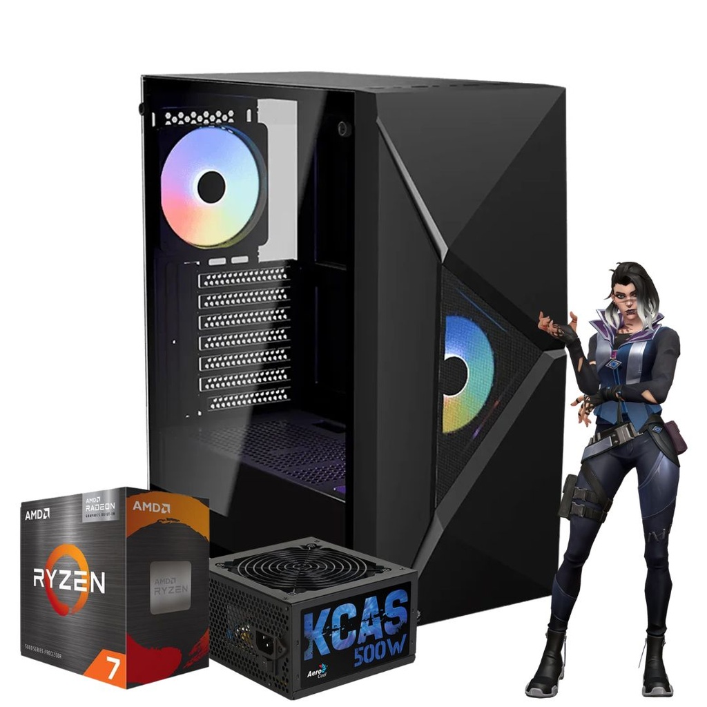 Pc Gamer Aerocool Amd Am4 Ryzen 7 5700G 16Gb Ssd 480Gb 500W 80+ Bronze Free Dos - A Pedido !