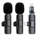 Microfono K9 Clip Inalambrico Doble - Conector Tipo C O Lightning Iphone Mods-891