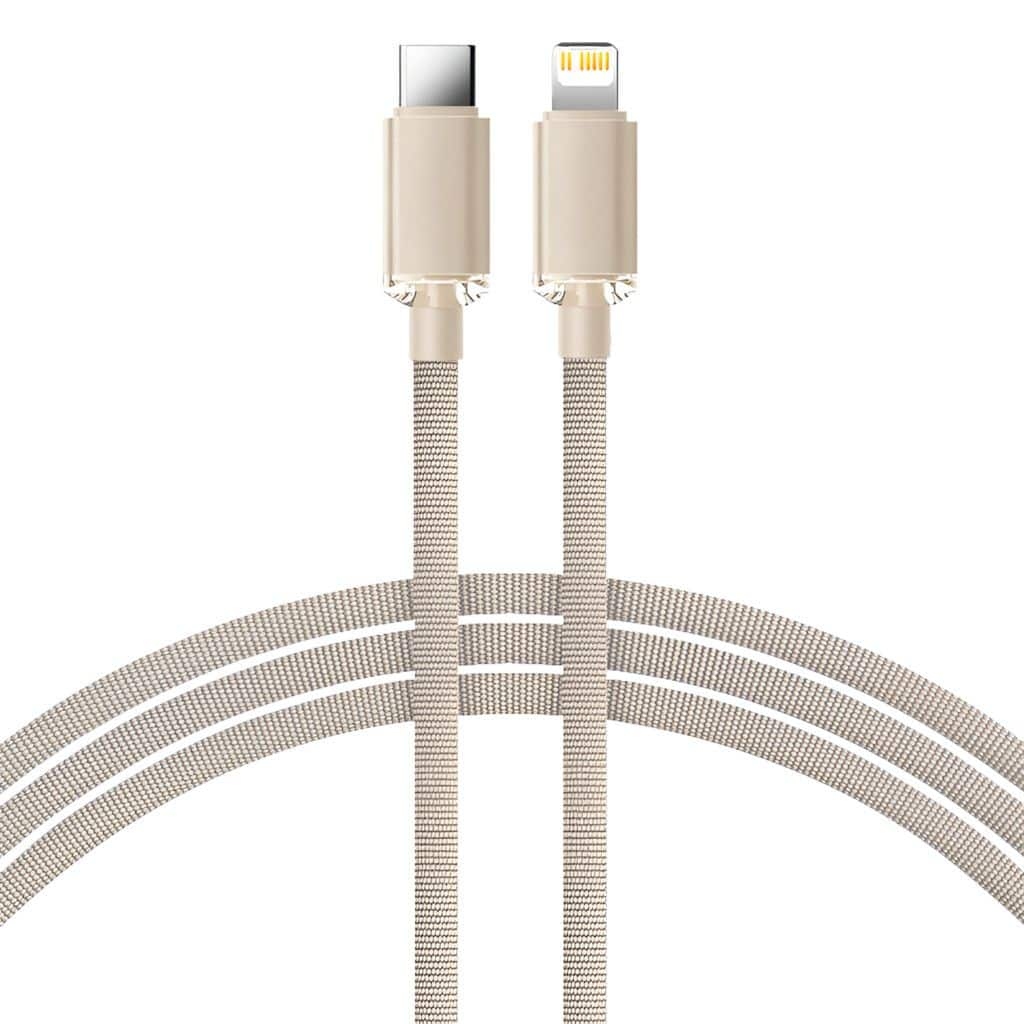 Xaea Athenea Cable Usb Tipo C A Lightning Beige Ultra Fast 5 Núcleos 1Mt 