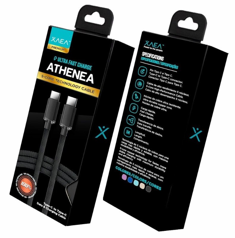 Xaea Athenea Cable Tipo C A Tipo C Ultra Fast 5 Núcleos 1Mt 