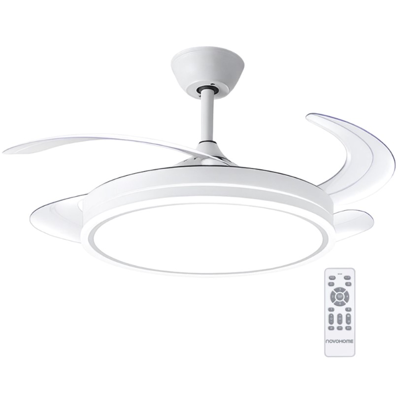 Novohome Nh-Vtr500 Ventilador De Techo Con Luz Led Aspas Retractil Y Control Remoto