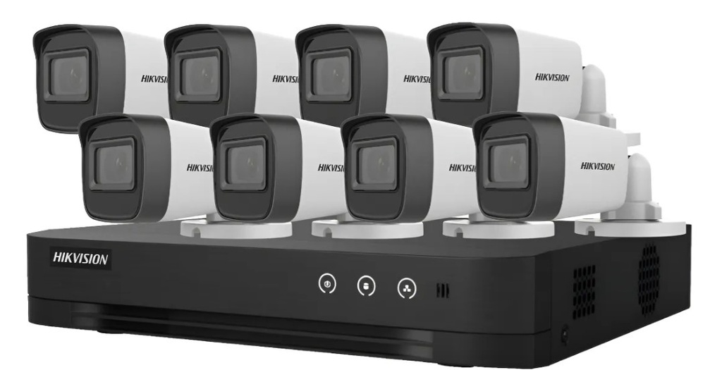 Combo Hikvision Dvr 8 canales + 8 Camaras Bullet Full HD