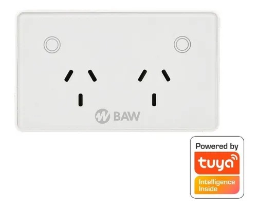 Baw Tomacorriente Doble Smart Wifi 10A De Pared Mg-Jt2W