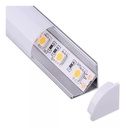 Macroled Perfil Aluminio para tira led mcpe1616102 16x16-10mmx2mt largo 2 mts angulo 45° Difusor Opal Pvc