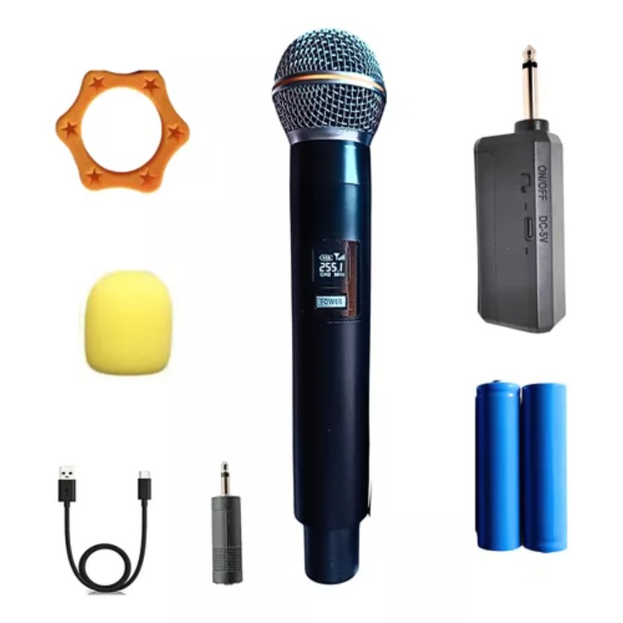 Micrófono Inalámbrico Ge5-1 Con Receptor Pilas Cable Y Adaptador