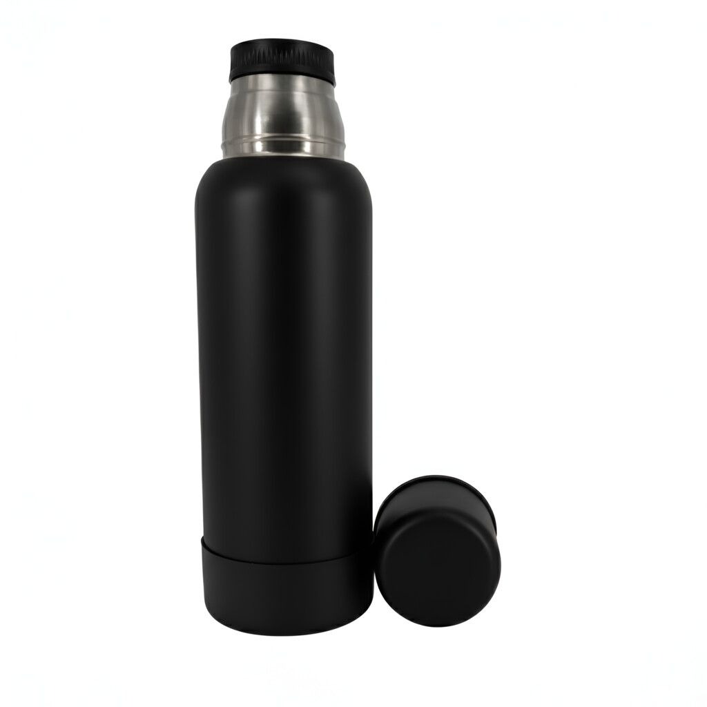 Termo Clásico 1 Litro Acero Antideslizante Color Blanco O Negro 