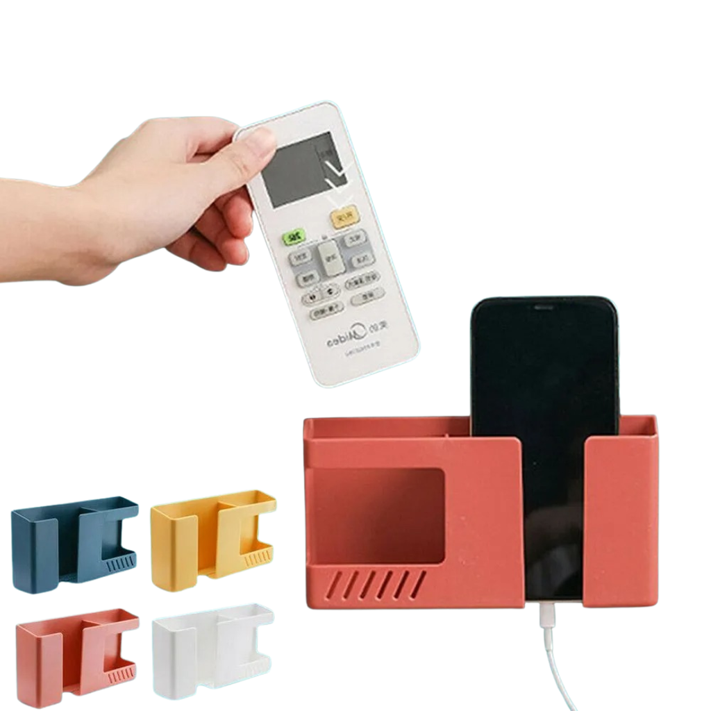 Organizador De Control Celular Cables Montaje En Pared Blanco O Negro