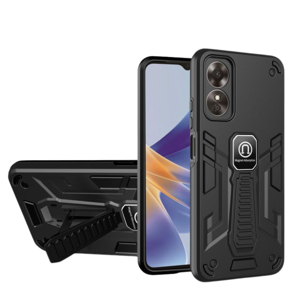 Funda Armour Antigolpes Iphone 17 Reforzada Con Soporte Y Adaptador Magnético Negro
