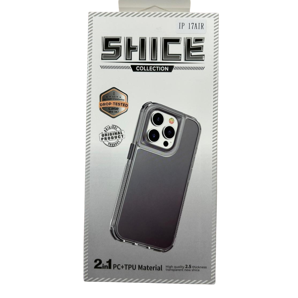 Funda Tpu Antigolpe Iphone 17 Air Negro Transparente Shice 