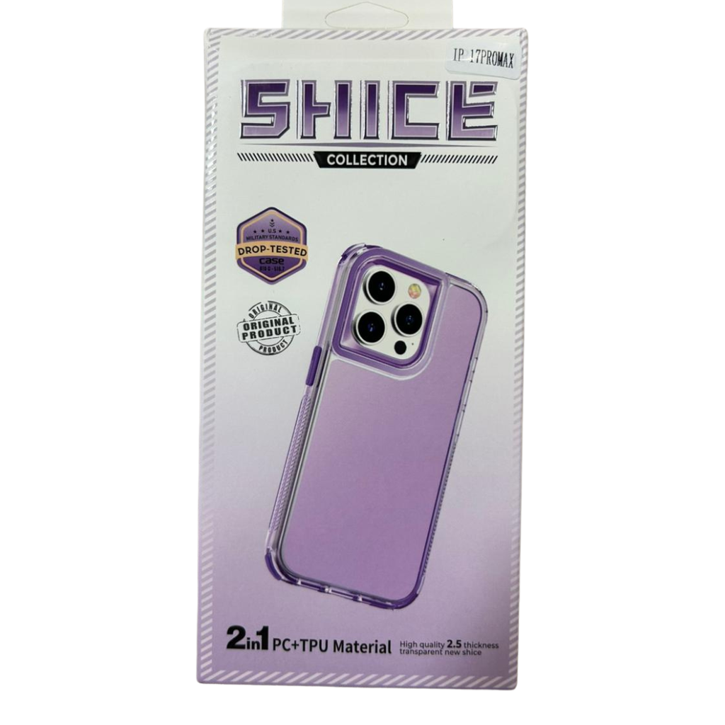 Funda Tpu Antigolpe Iphone 17 Pro Violeta Transparente Shice 