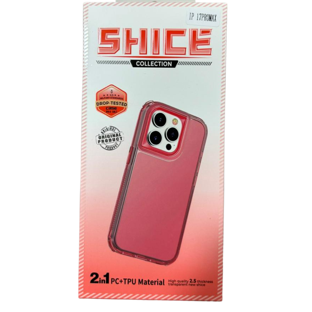 Funda Tpu Antigolpe Iphone 17 Pro Max Rojo Transparente Shice