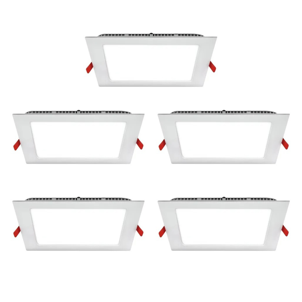 Combo Pack X5 Novoled Plafon Led Cuadrado Embutir Blanco Frío 6W