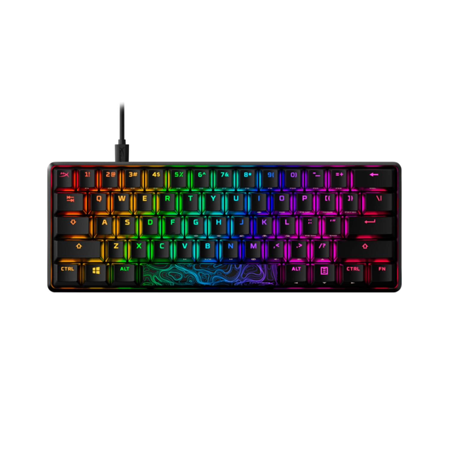 Teclado c/Cable HYPERX Alloy Origins 60 Red US Negro