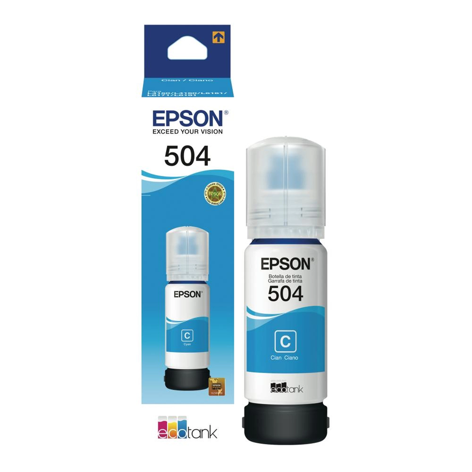 Botella De Tinta Epson 504 Cian