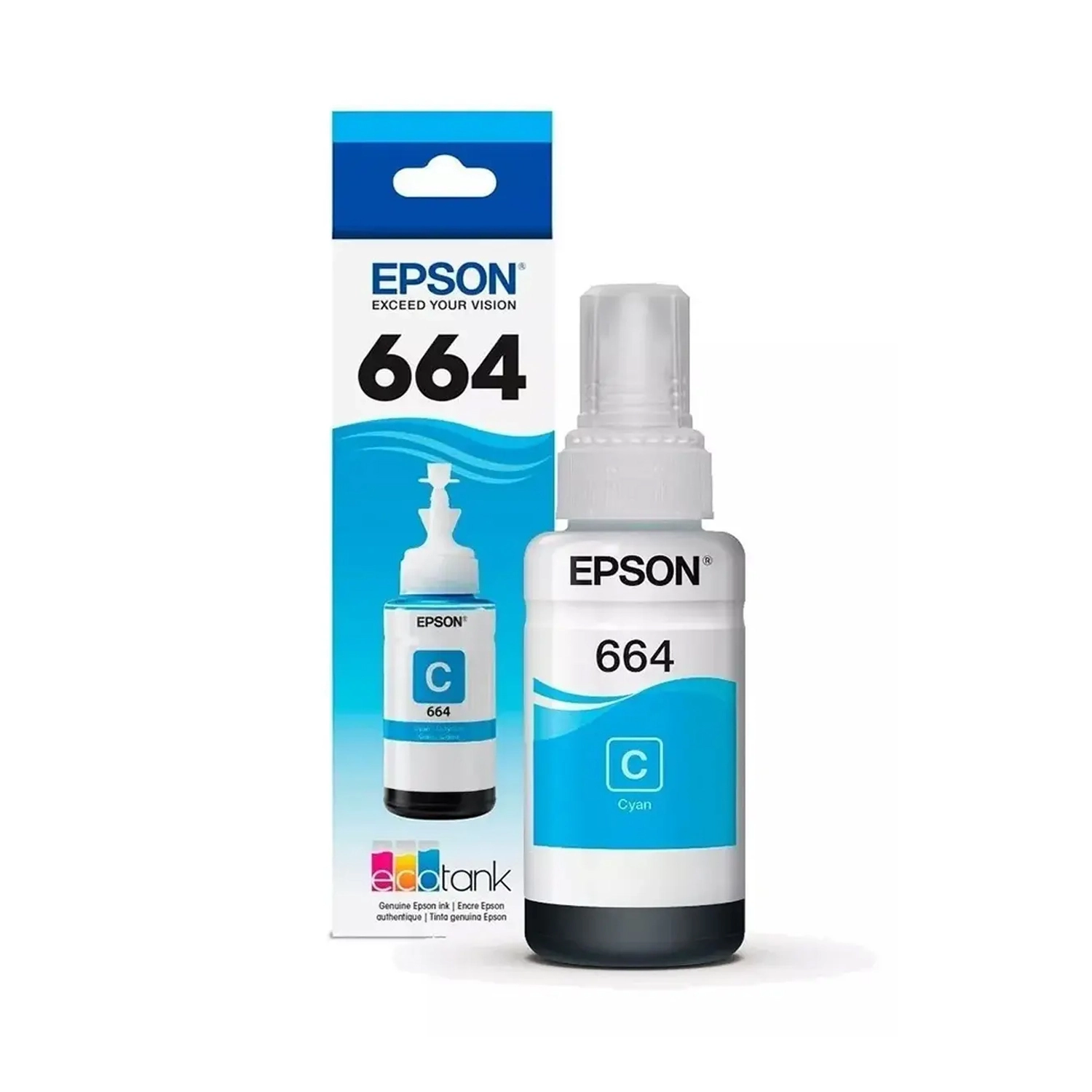 Botella De Tinta Epson 664 Cian