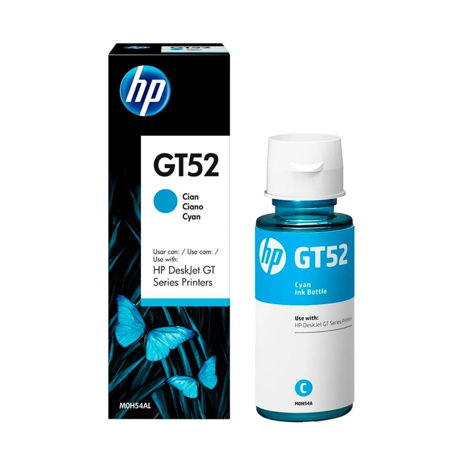 Botella De Tinta Hp Gt52 Cian
