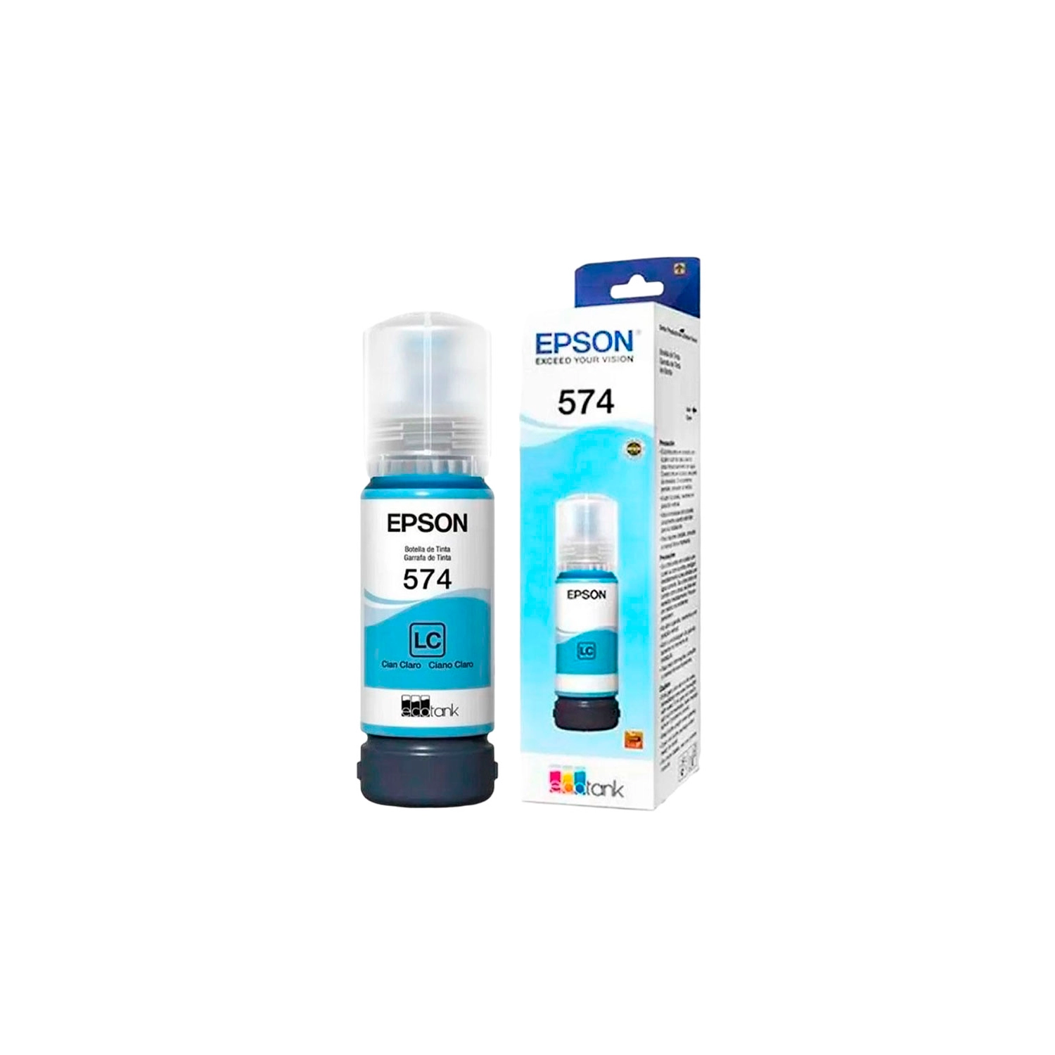 Botella De Tinta  Epson 574 Cian Claro
