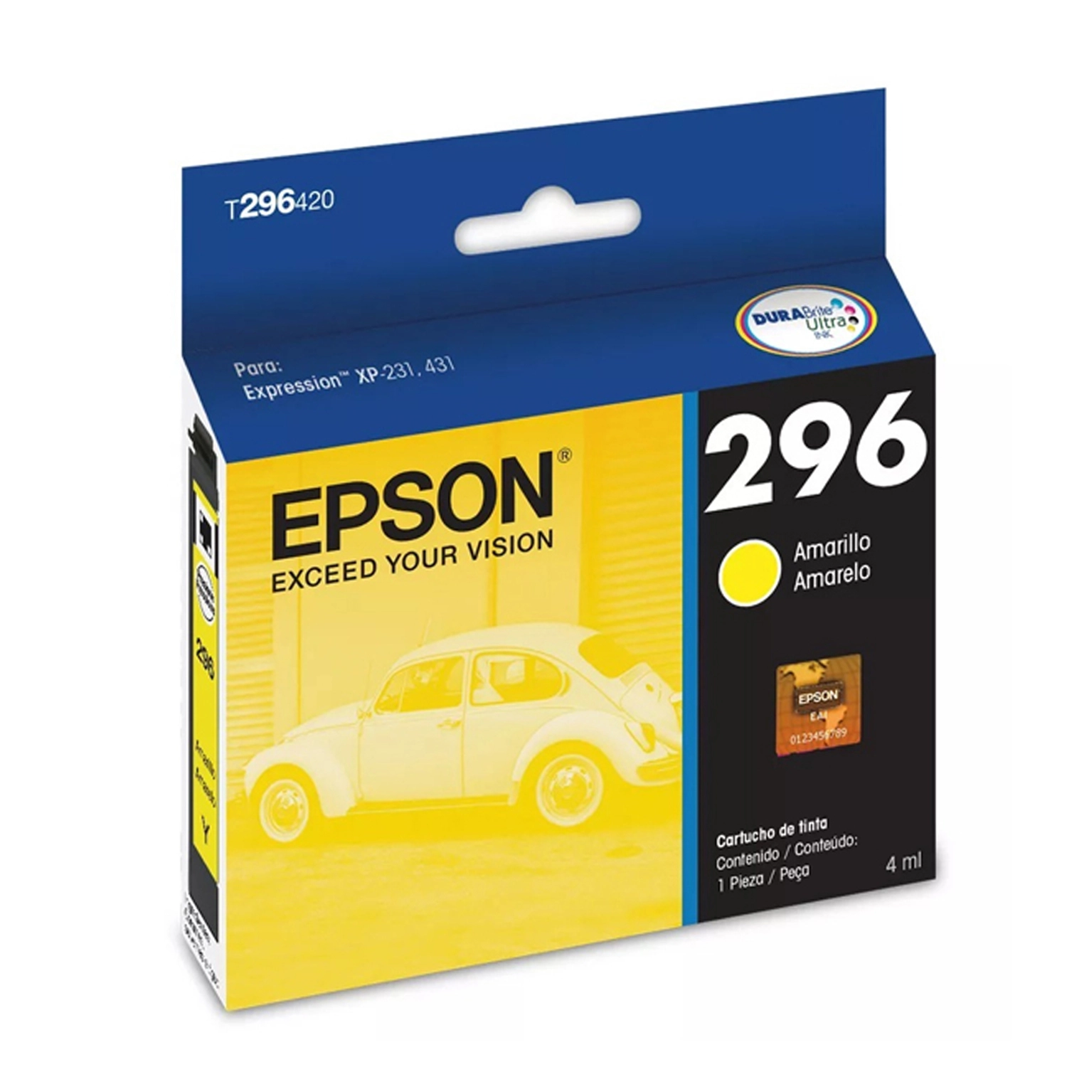 Cartucho De Tinta Epson 296 Amarillo