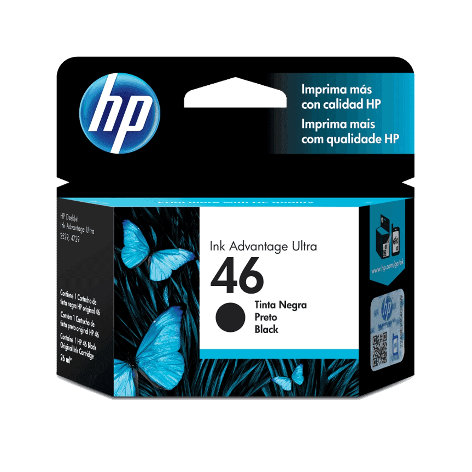 Cartucho De Tinta Hp 46 Negra