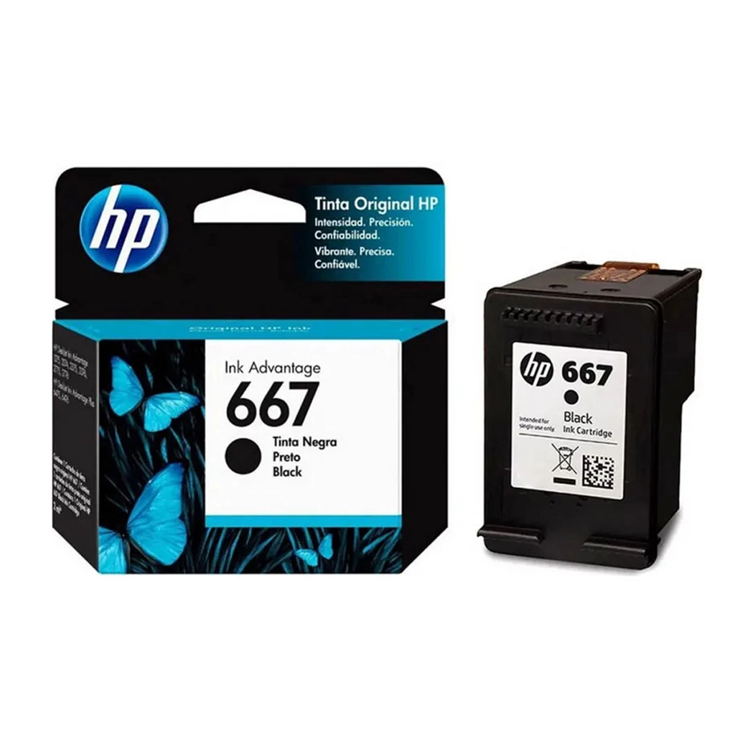 Cartucho De Tinta  Hp 667 Negra