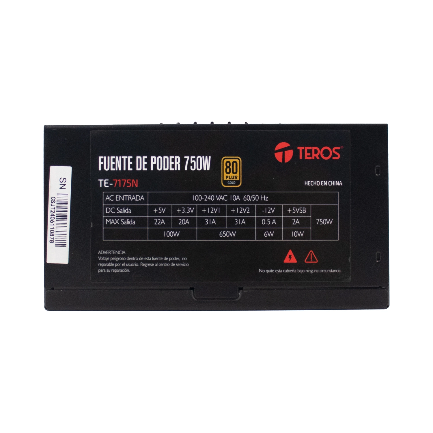 Fuente Teros Te-7175 750W 80 Plus Gold Atx Modular