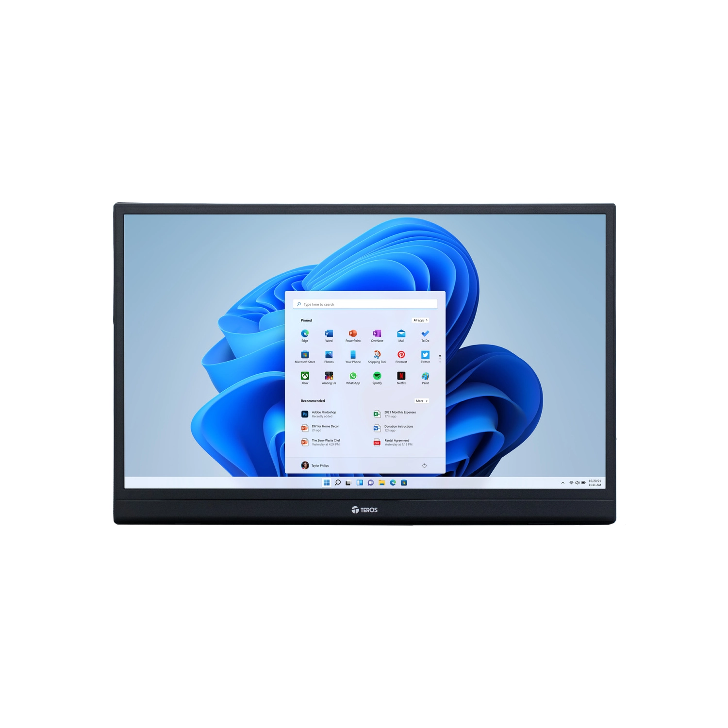 Monitor Portatil Teros Te-1501S 15.6" Plano Ips Fhd (1920 X 1080) 60Hz Usb