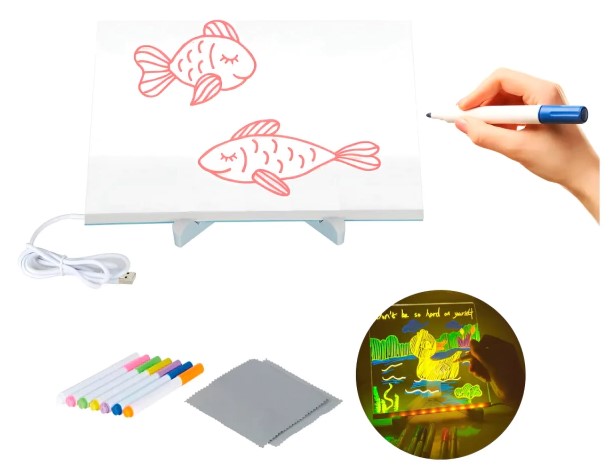 Netmak Nm-Pm104 Pizarra Acrilico Luminosa 4000K Con Marcadores Usb