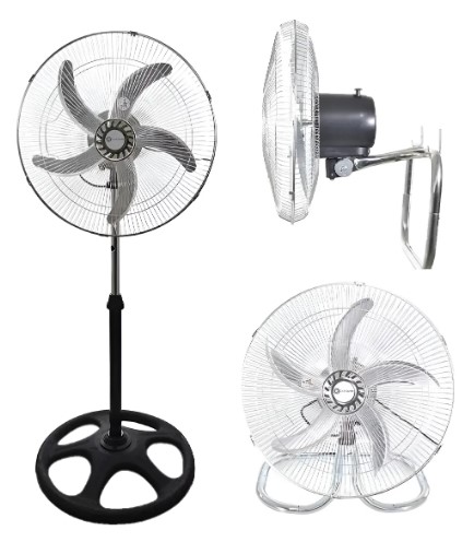 Ventilador mg3218 ventilador de pie 3 en 1  - pared techo suelo - 45w aspas metalicas 3 velocidades 220v diametro 49cm
