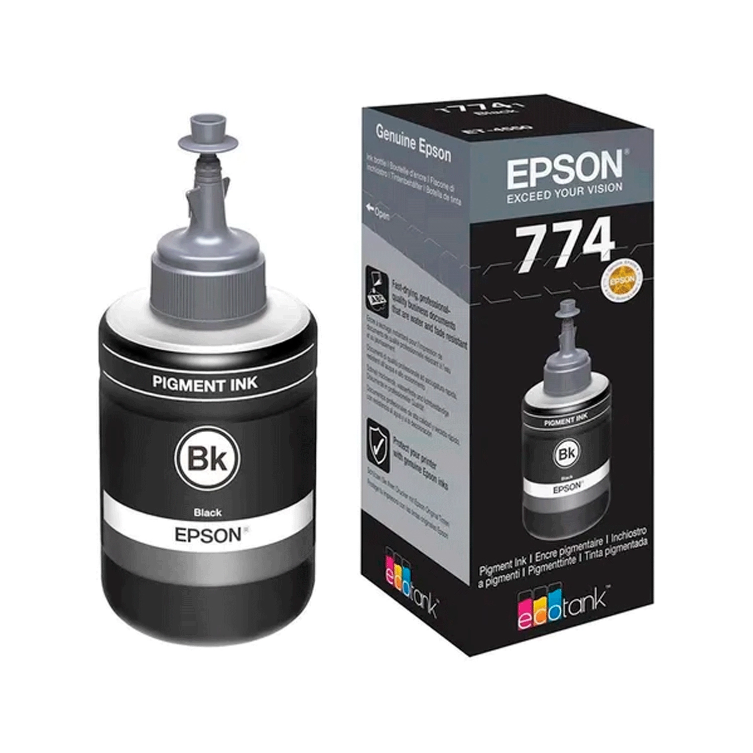 Botella De Tinta Epson 774 Negra