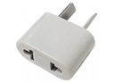 Adaptador Enchufe 2 Espigas Rectas 110V A 2 Patas Cruzadas 220V Blanco
