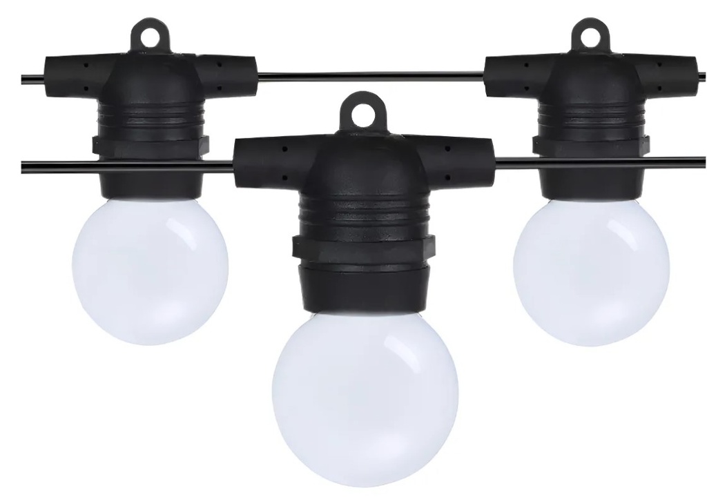 Etheos Guirnalda Deluxe Termosellada 10 Metros Con 10 Portalamparas + 10 Lamparas Gota Calido