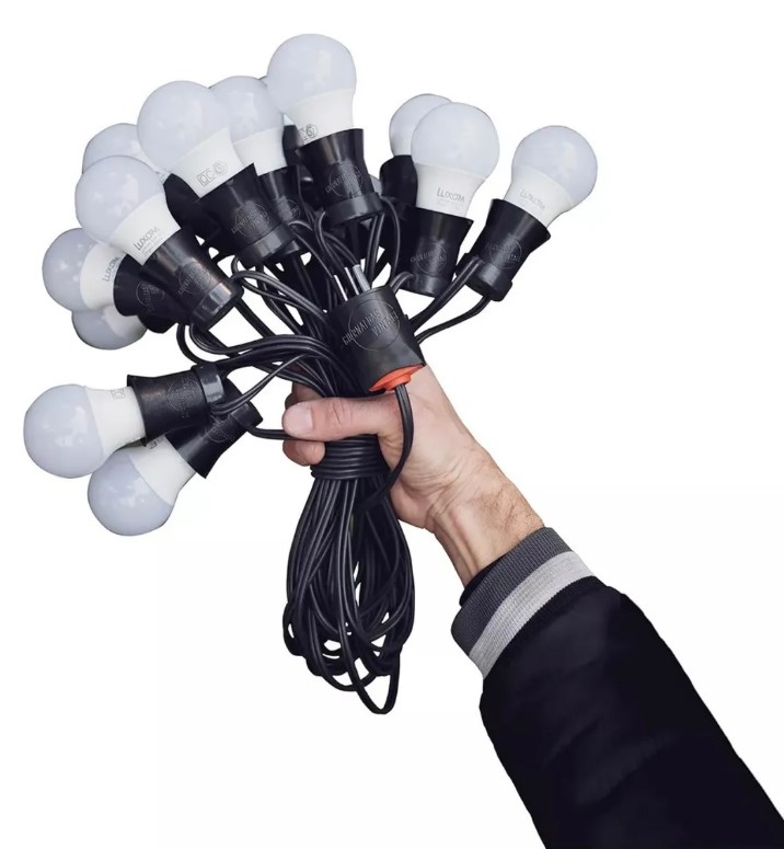 Etheos Guirnalda Deluxe Termosellada 10 Metros Con 10 Portalamparas + 10 Lamparas Gota Calido