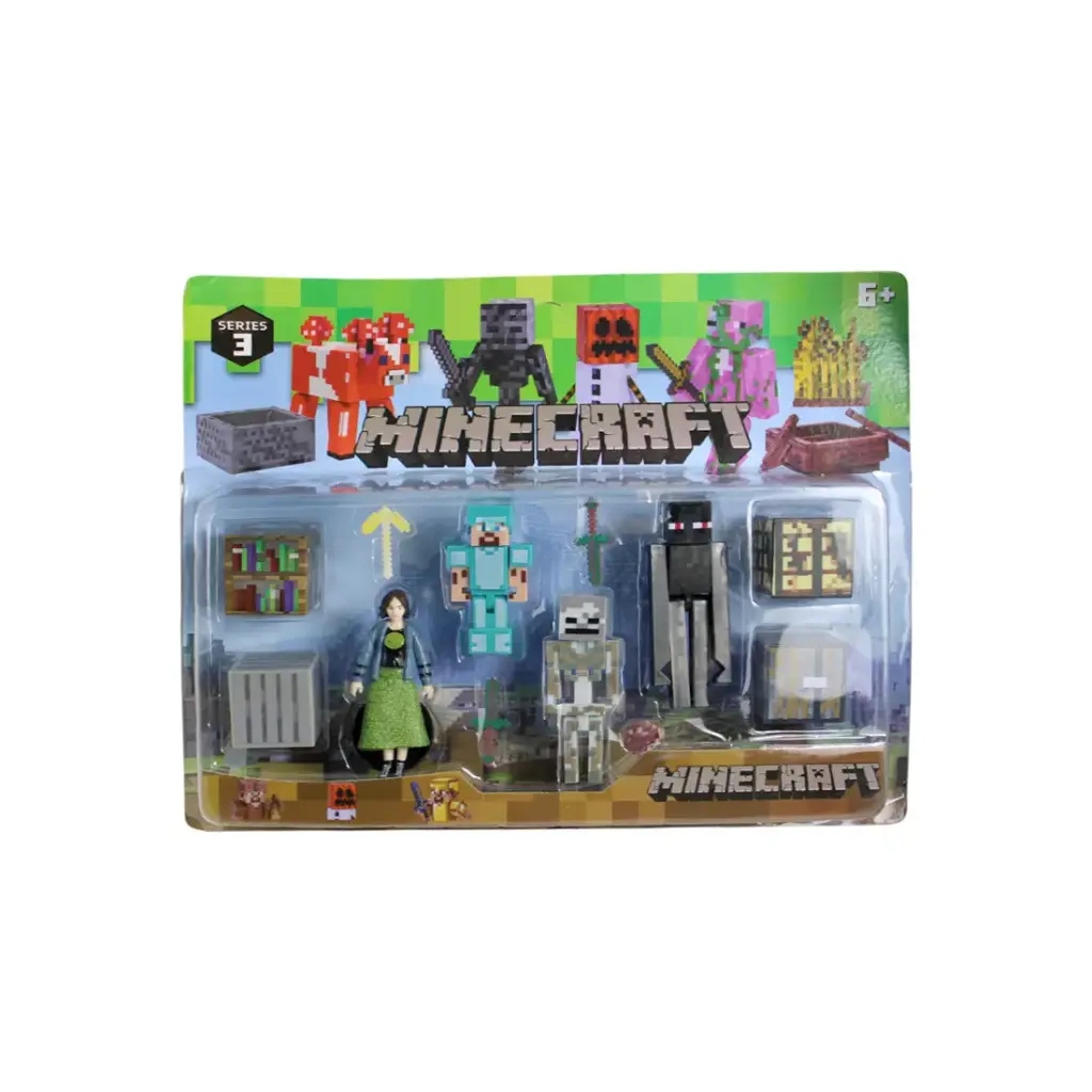 Muñecos Minecraft X4 Accesorios Pack