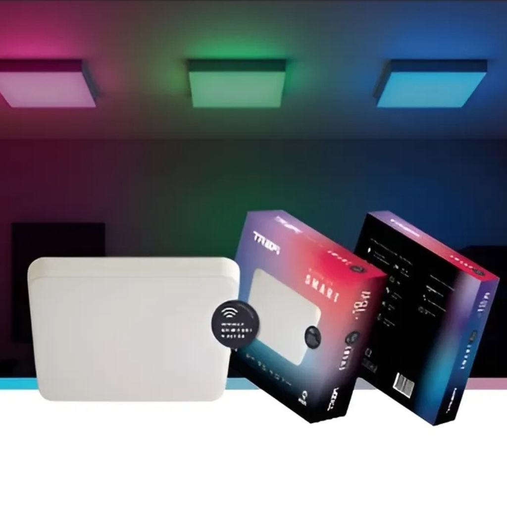 Trefi Plafon Led Smart Cuadrado Luz Rgb + Blancos 18W 1260Lm Compatible Con Alexa/Google/Smart Life 