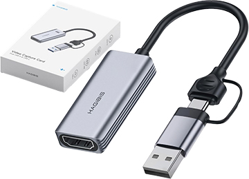 Capturadora Hdmi Hagibis Uhc05 2 En 1 1080P 30Fps (1X Usb + 1Xusb Tipo C) Tp-13655