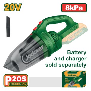 Jadever Aspiradora Manual 20V Jdlv2020 ( Bateria Y Cargador Se Venden Por Separado )