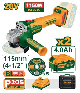 Jadever Amoladora 20V + 2 Baterias Jdlapb522-4