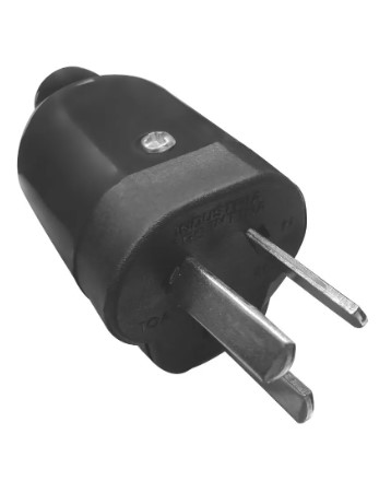 Ficha tripolar Macho Negra 220v 10A