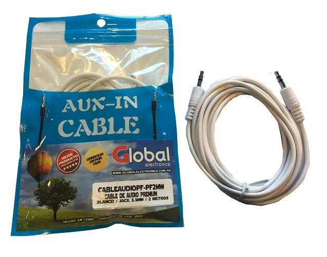 CableAudioPF-PF2MW GLOBAL Cable de Audio Jack 3.5mm a Jack 3.5mm - 2 mts