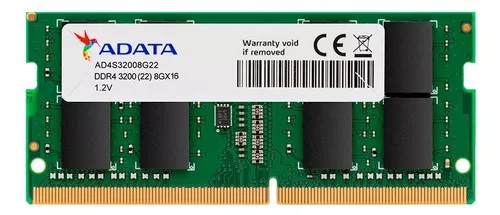 Memoria Sodimm Adata 8Gb Ddr4 3200Mhz (Ad4S32008G22-Sgn)