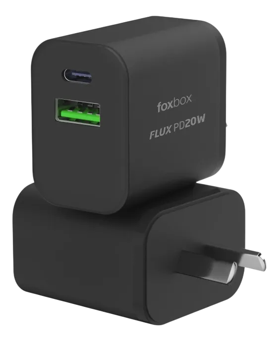 Cargador Foxbox Flux 20W Negro Con Cable Prism Type C (7992)