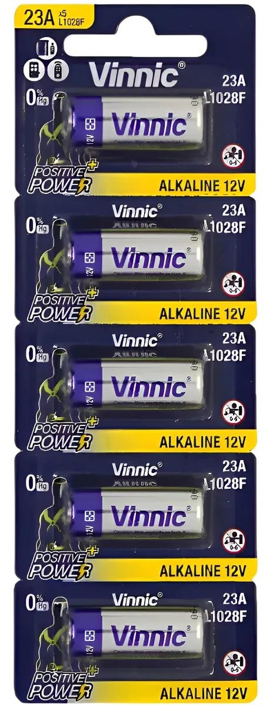 Blister De Pilas Vinnic  Alcalina 23A 12W X5 Unidades (L1028F)