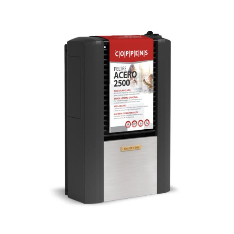 Calefactor Coppens Peltre Acero 2500 Kcalh - Tb Mg Csalida Izq