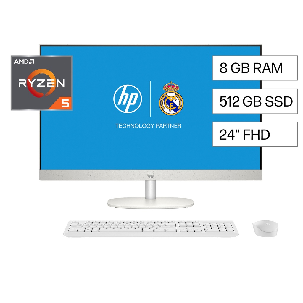 Equipo Todo En Uno Hp 24-Cr0254La R5 7520U 8Gb 512 Ssd 238 Fhd W11Hsl (Bp5B9Laac8)