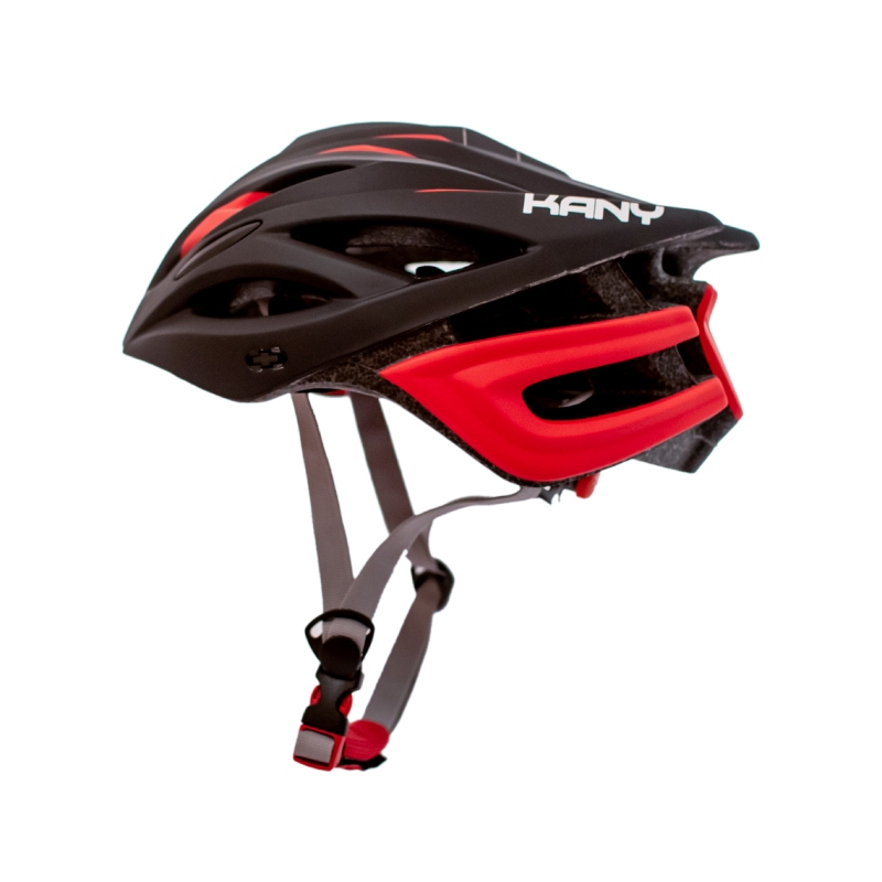 Casco Kany Route - Talle M - Modelo H4R-Rm - Color Negro Y Rojo Mate