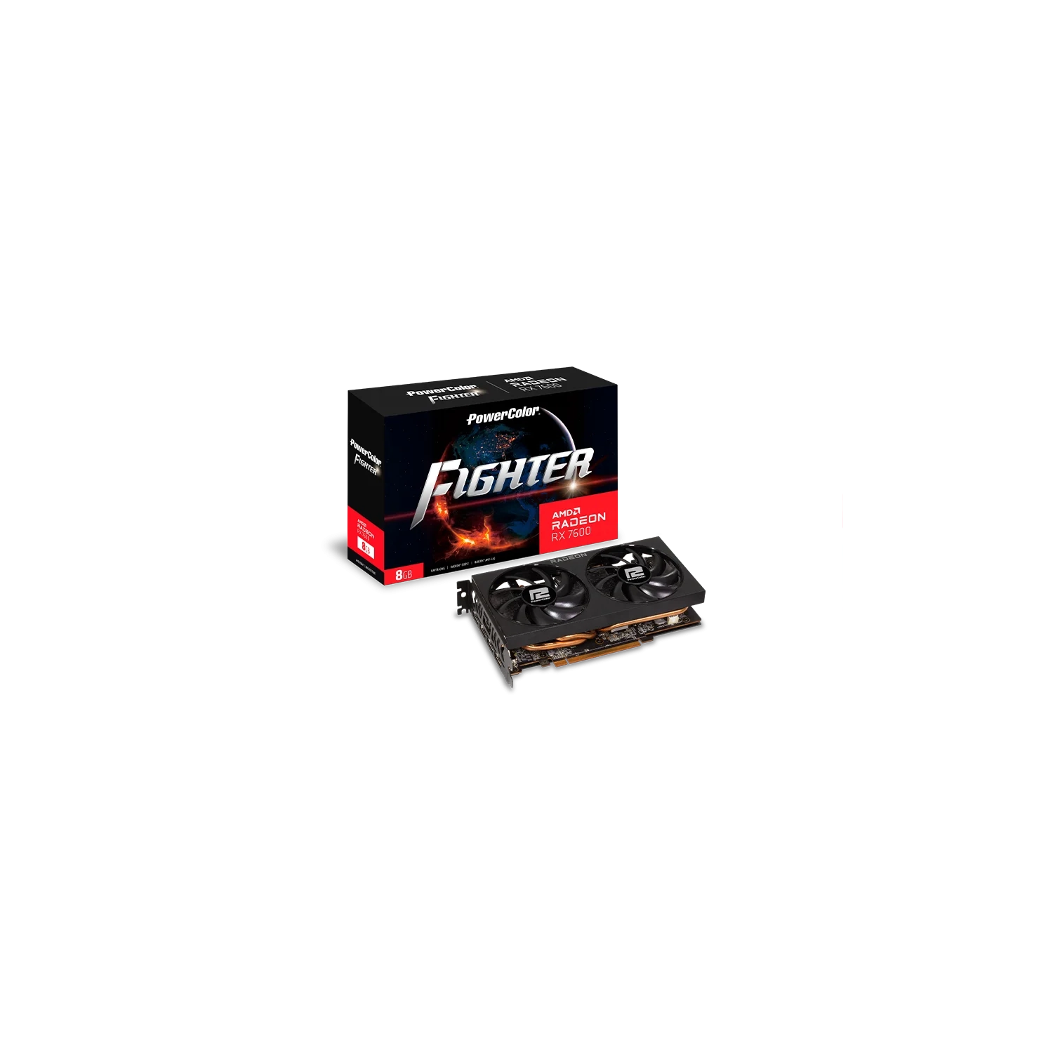 Placa De Video Powercolor Fighter  Amd Radeo Rx 7600 8Gb Gddr6