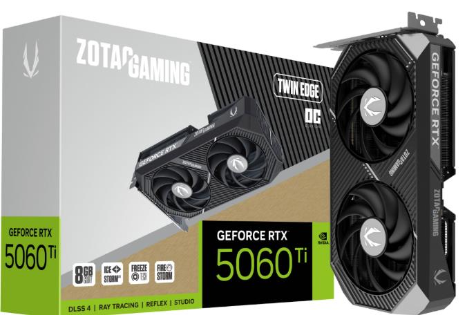 GPU ZOTAC GAMING RTX 5060 TI TWIN EDGE OC 8GB GDDR7 (ZT-B50610H-10A)