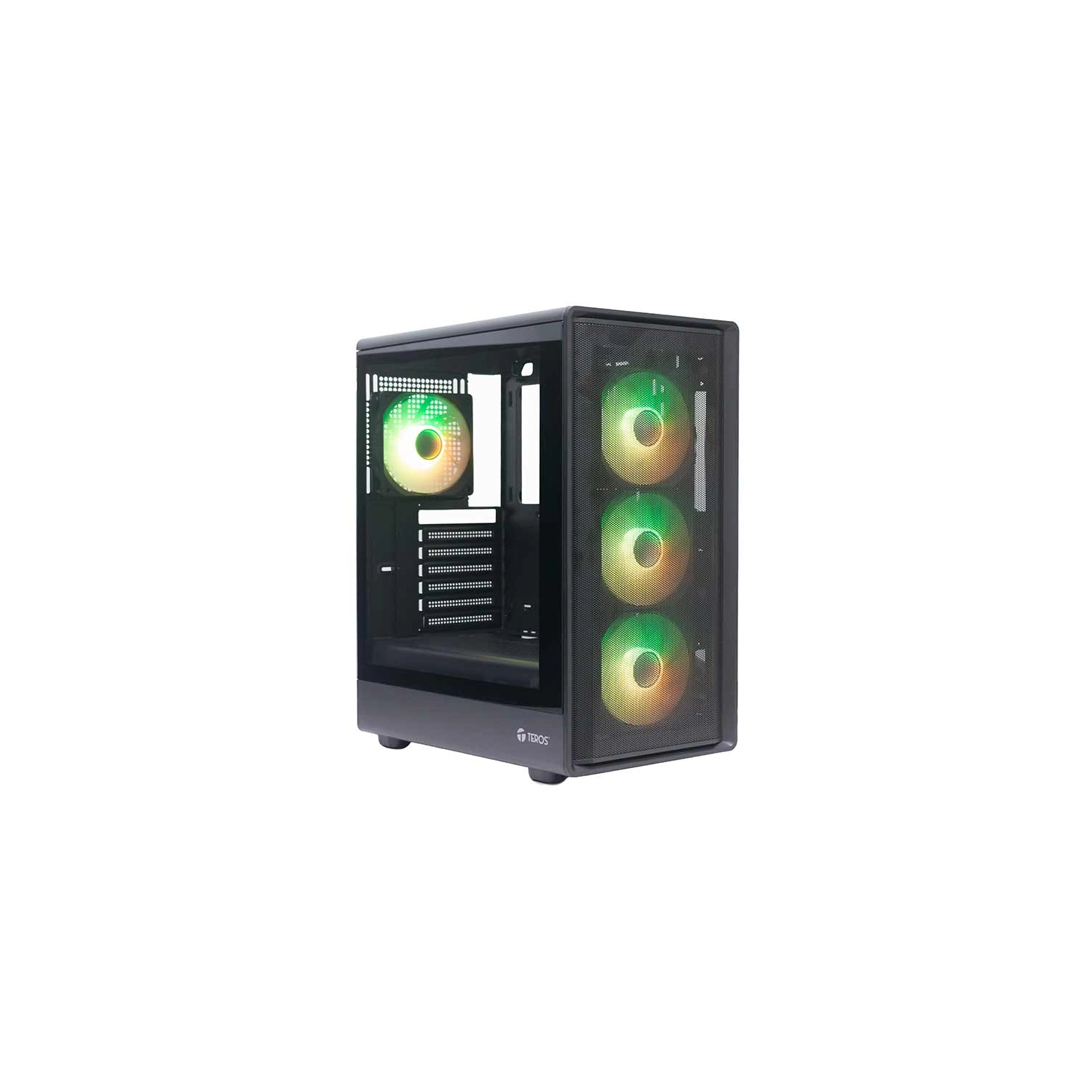 Gabinete Teros Te-1323G Gaming Mid Tower Tempered Glass X4 Fans Argb S/ Fuente